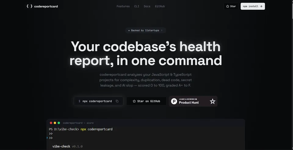 CodeReportCard screenshot
